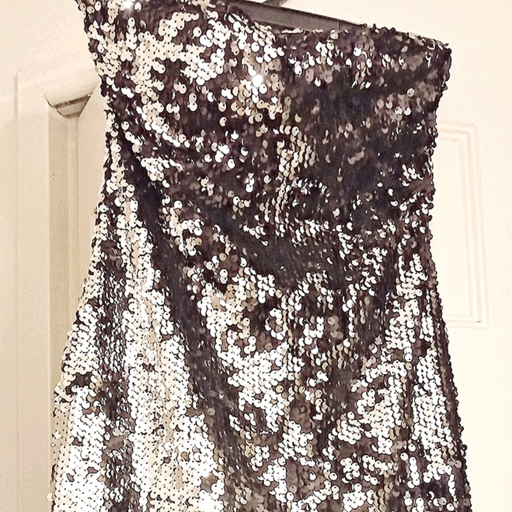 As U Wish black and silver sequin dress